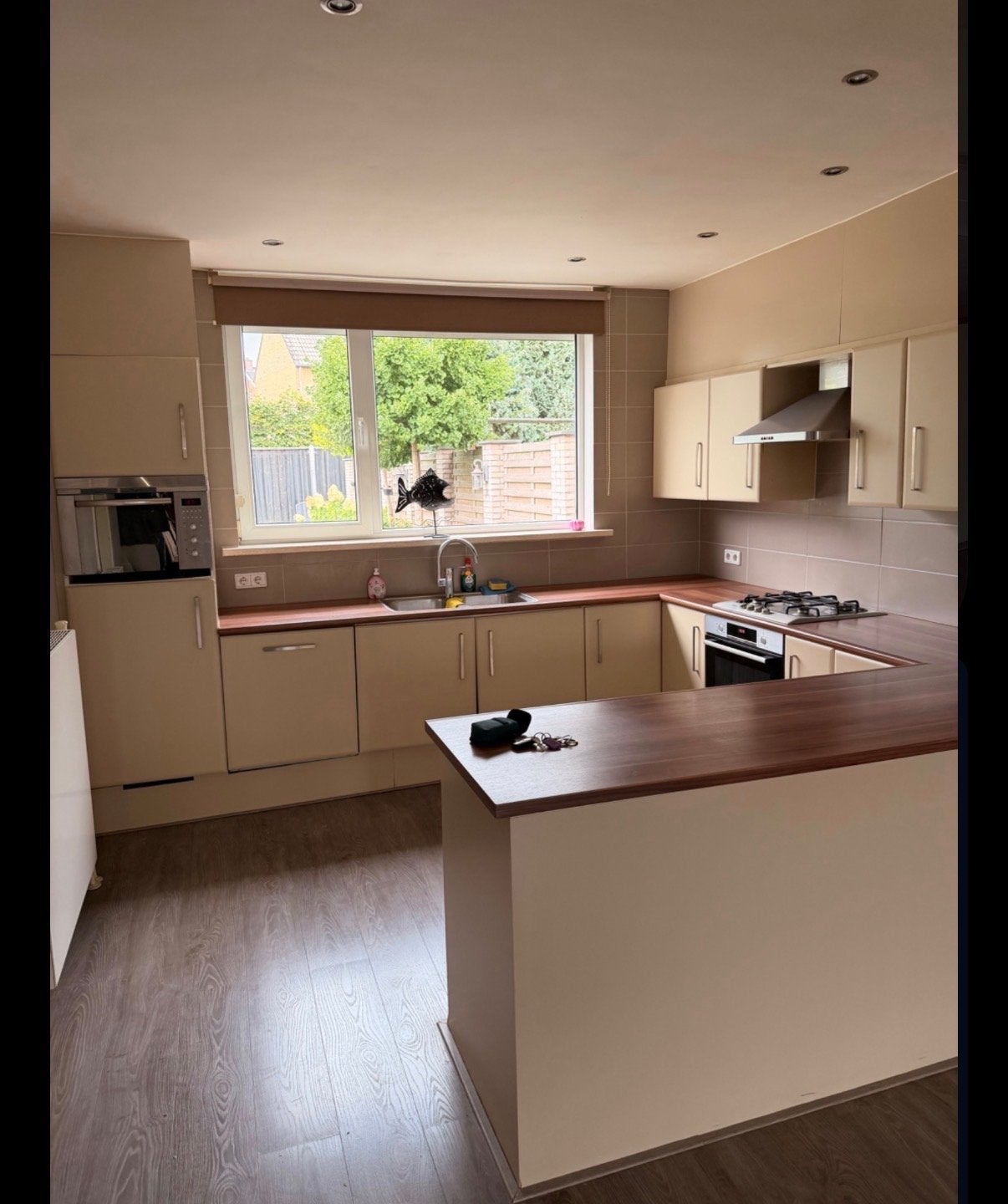 Complete U-keuken met inbouwapparatuur, Huis en Inrichting, Ophalen, Gebruikt, U-keuken, Hout