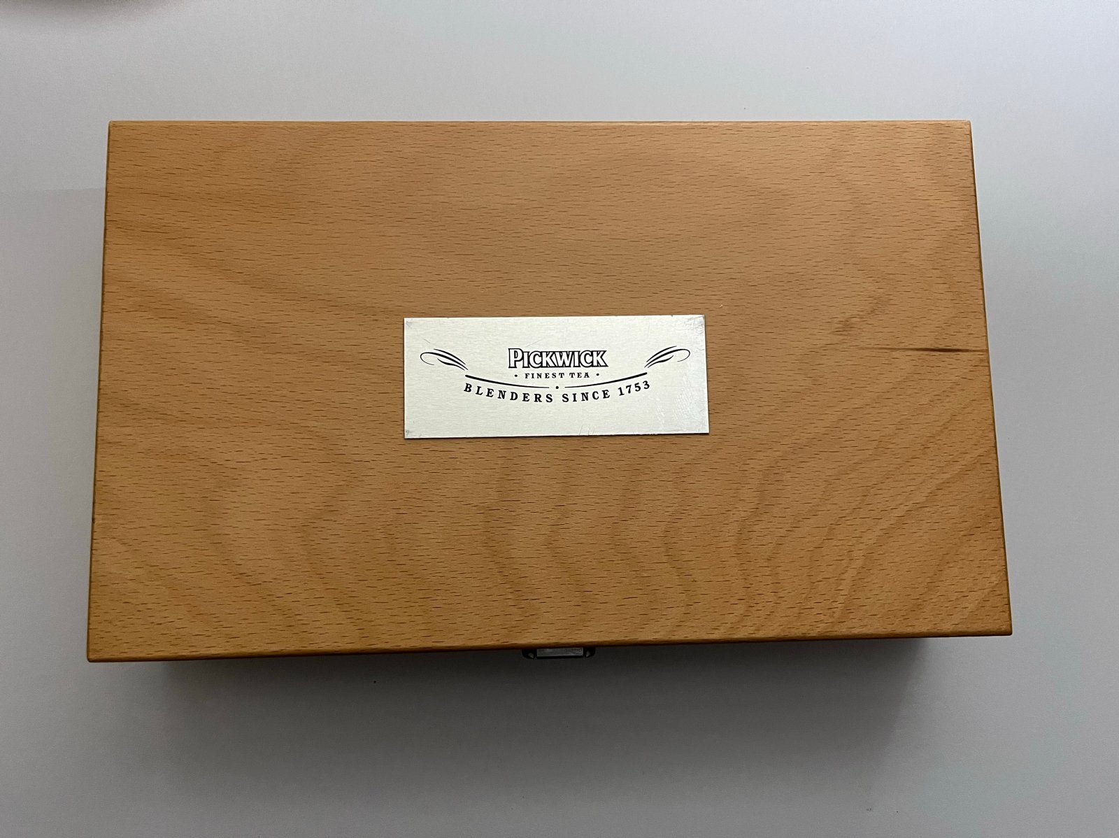 Pickwick theedoos van hout met 6 vakken, Huis en Inrichting, Ophalen of Verzenden, Gebruikt, Bruin, Hout