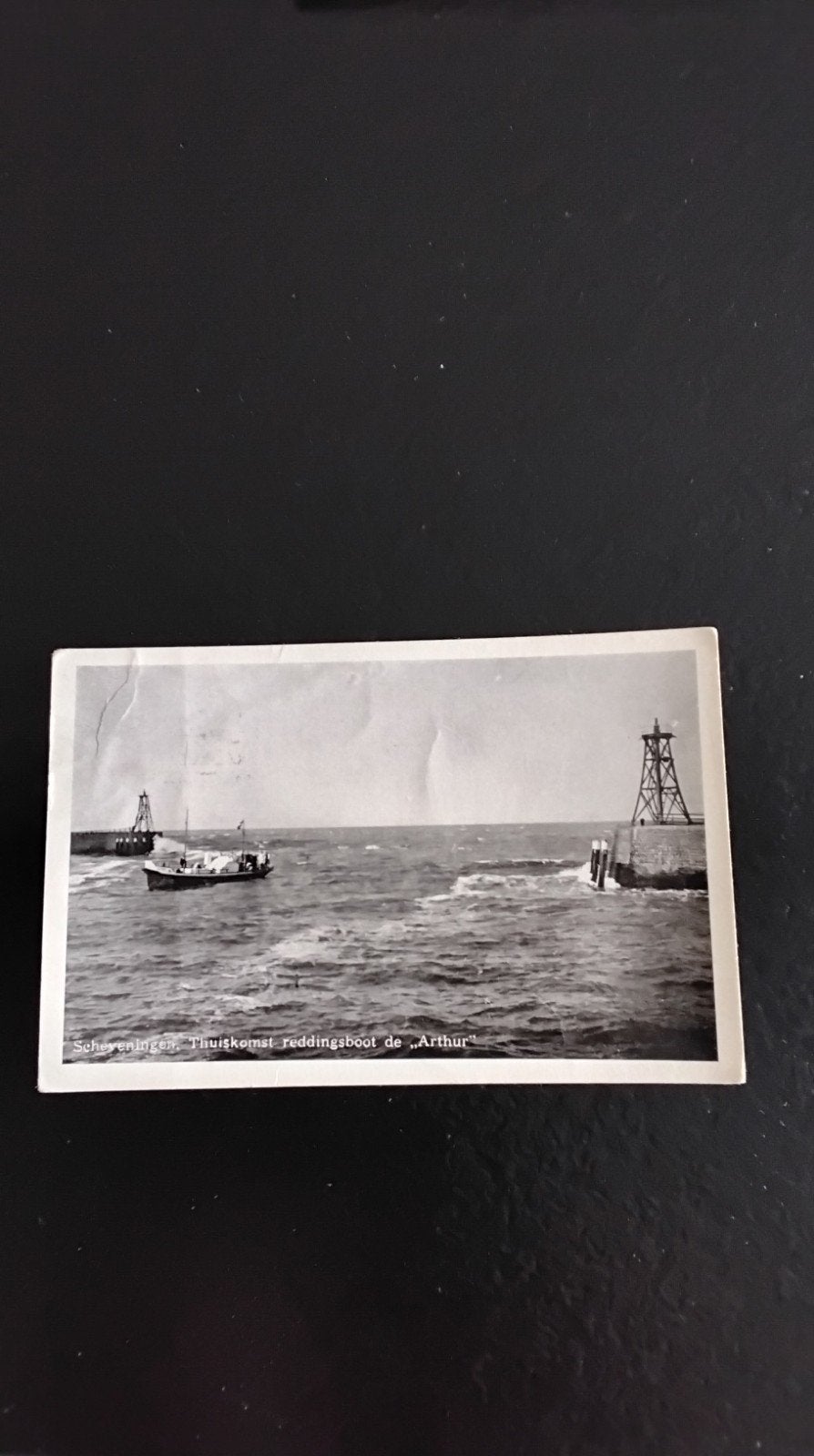 Scheveningen: Thuiskomst reddingsboot de "Arthur", Verzamelen, Ophalen of Verzenden, 1940 tot 1960, Gelopen, Zuid-Holland