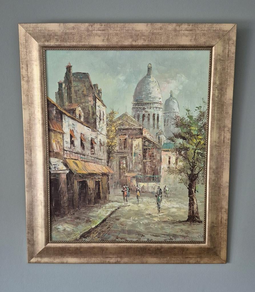 Prachtig schilderij sacre coeur met dikke verf, Ophalen