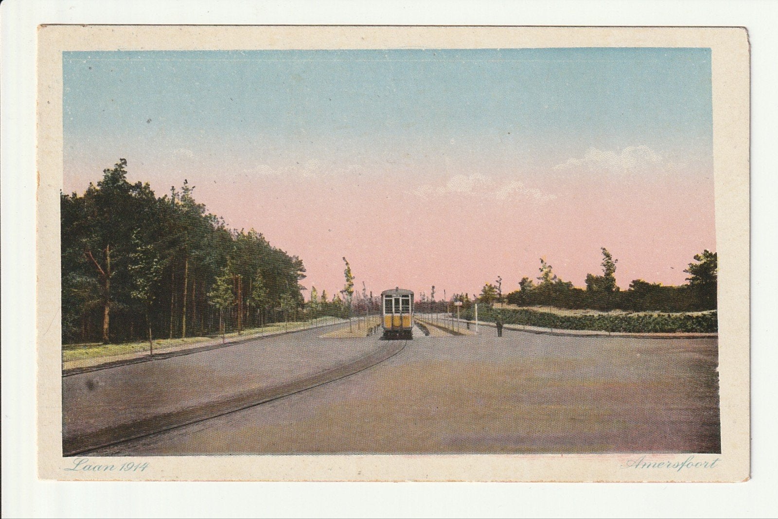 AMERSFOORT LAAN 1914 HALTE STOOMTRAMRIJTUIG LANDELIJK GEBIED, Verzamelen, Ophalen of Verzenden, 1920 tot 1940, Ongelopen, Utrecht