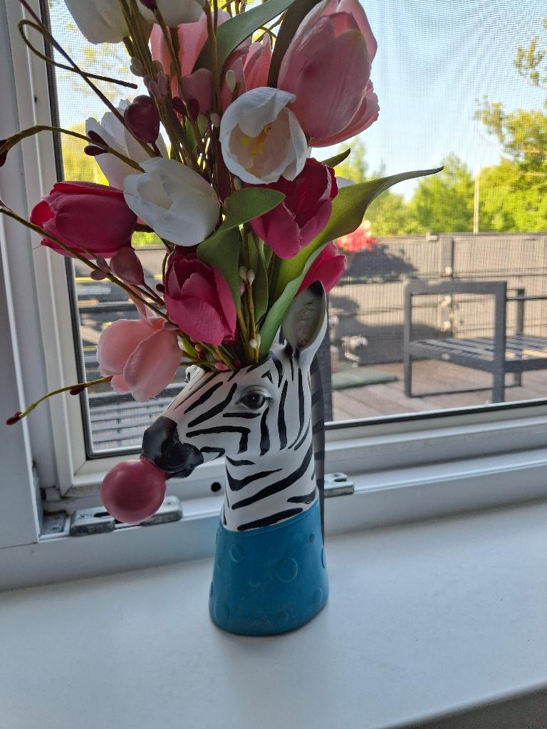 Zebra vaas, Ophalen, Kunststof, Overige kleuren, Zo goed als nieuw