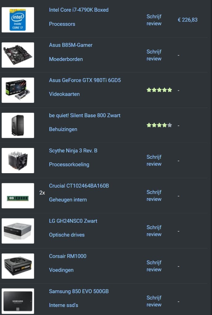 GAME PC  (i7-4790K, GTX 980Ti, 16GB RAM, 500GB SSD), Ophalen, Gebruikt, Zelf gebouwde pc, 512 GB