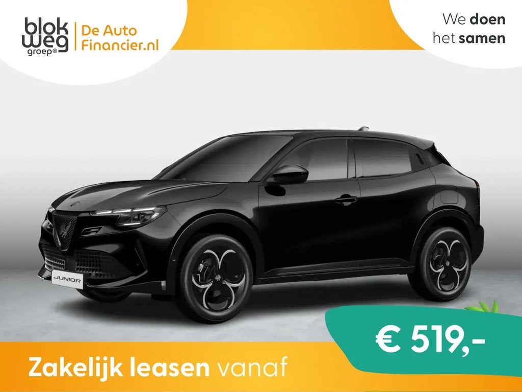 Alfa Romeo Junior Elettrica Ti 54 kWh € 41.992,00, Automaat, Leder en Stof, Zwart, Nieuw