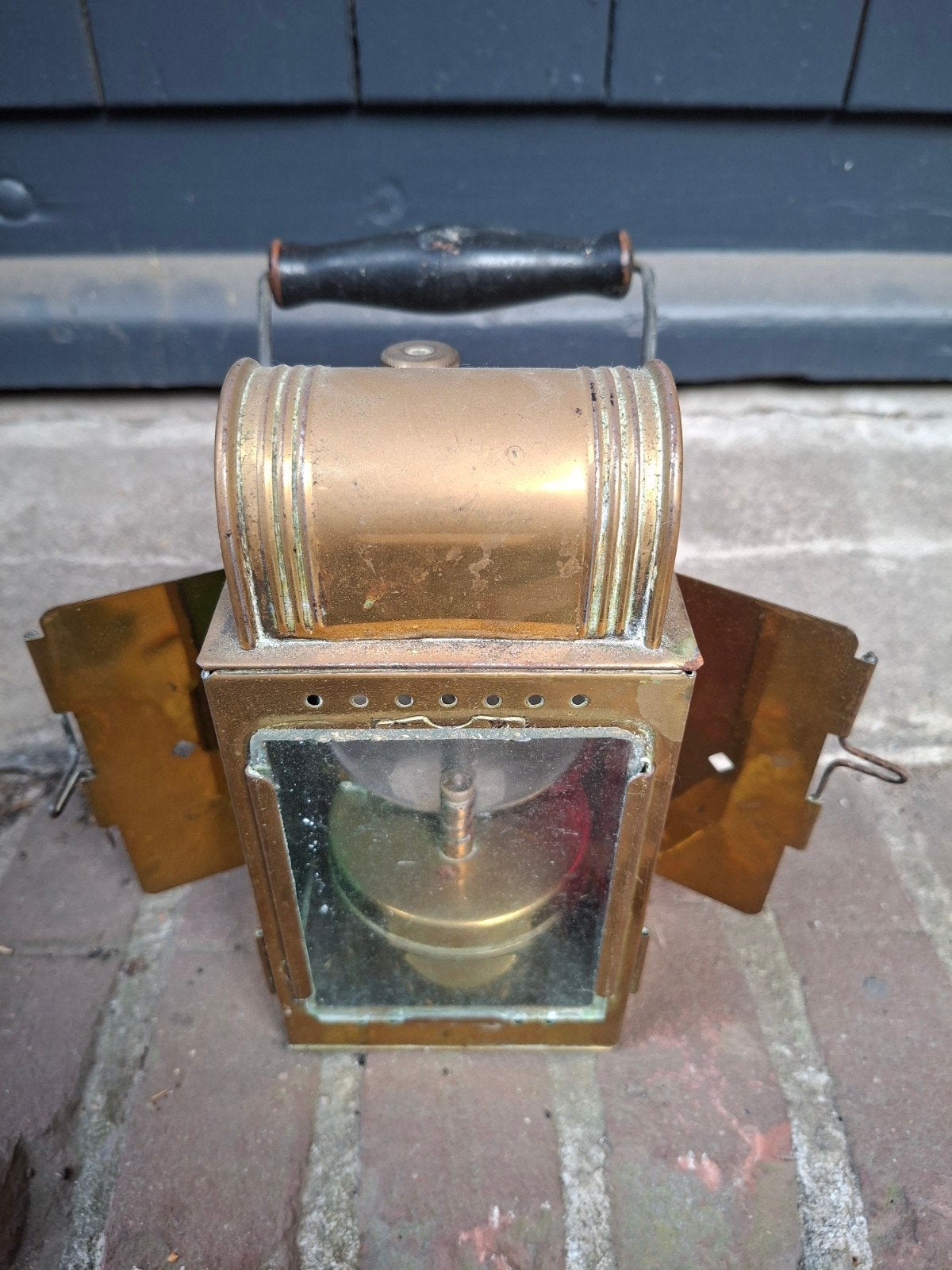 Antieke spoorweglamp Gebr. Smink Amersfoort, messing, Verzamelen, Spoorwegen en Tramwegen, Ophalen of Verzenden, Zo goed als nieuw