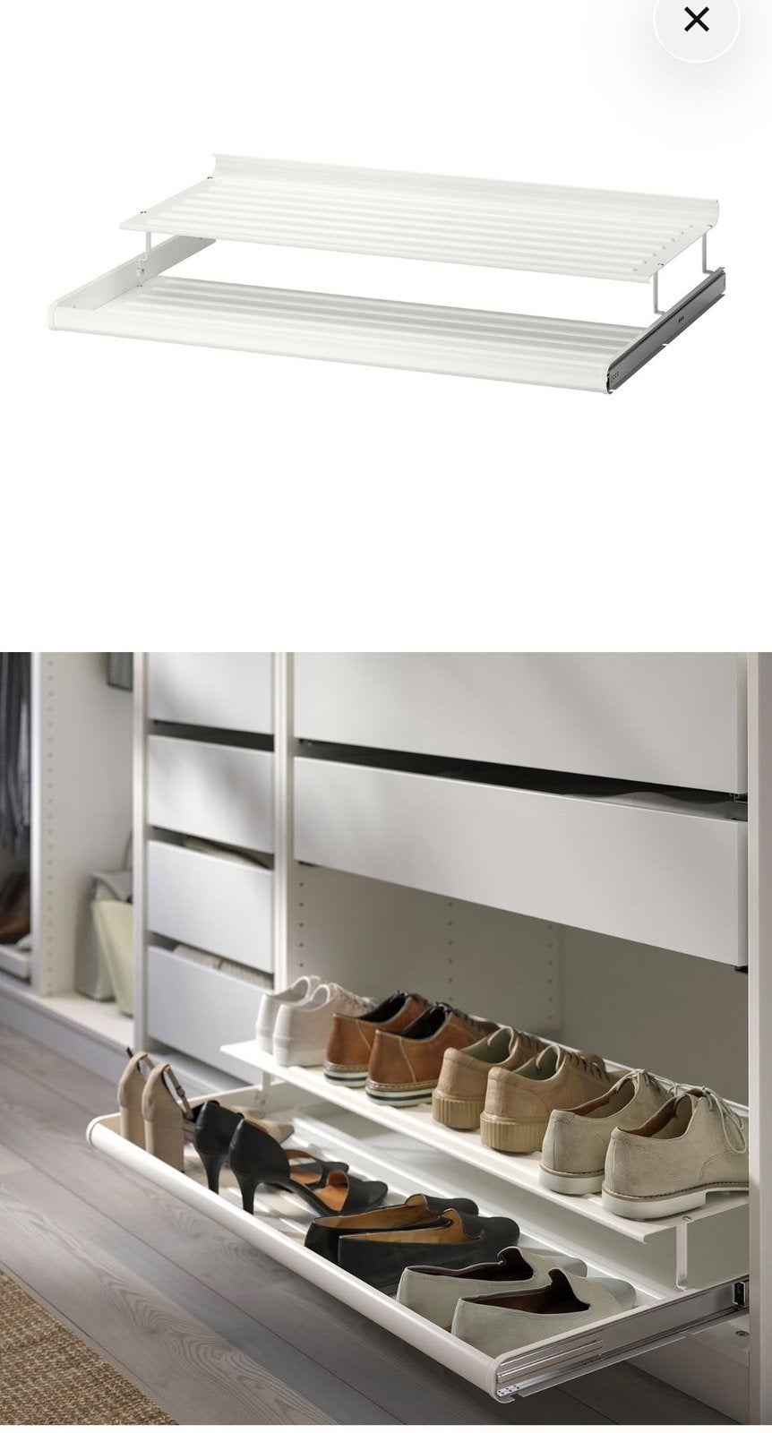 Ikea pax kast ‘komplement’ schoenenrek, Ophalen, 50 tot 100 cm, Zo goed als nieuw, Minder dan 100 cm