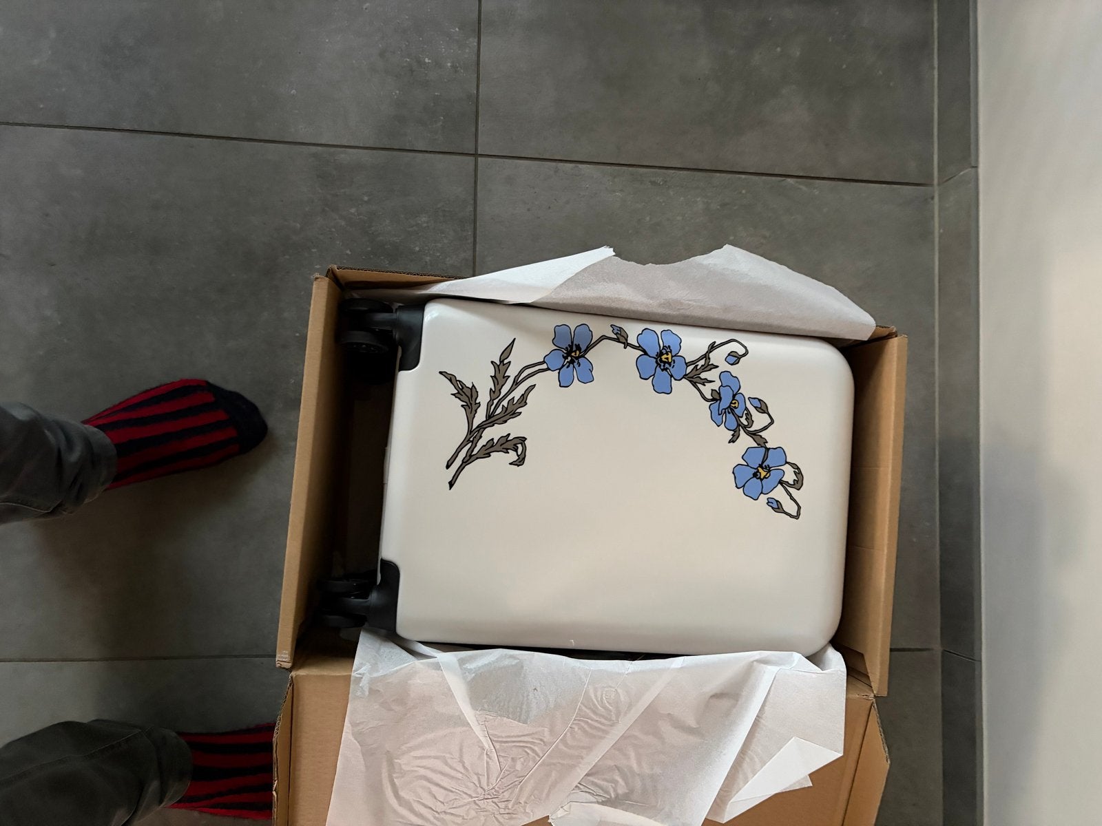 Nieuwe VriendenLoterij koffer met bloemendesign, Sieraden, Tassen en Uiterlijk, 20 tot 30 cm, Wit, Minder dan 40 cm, Nieuw