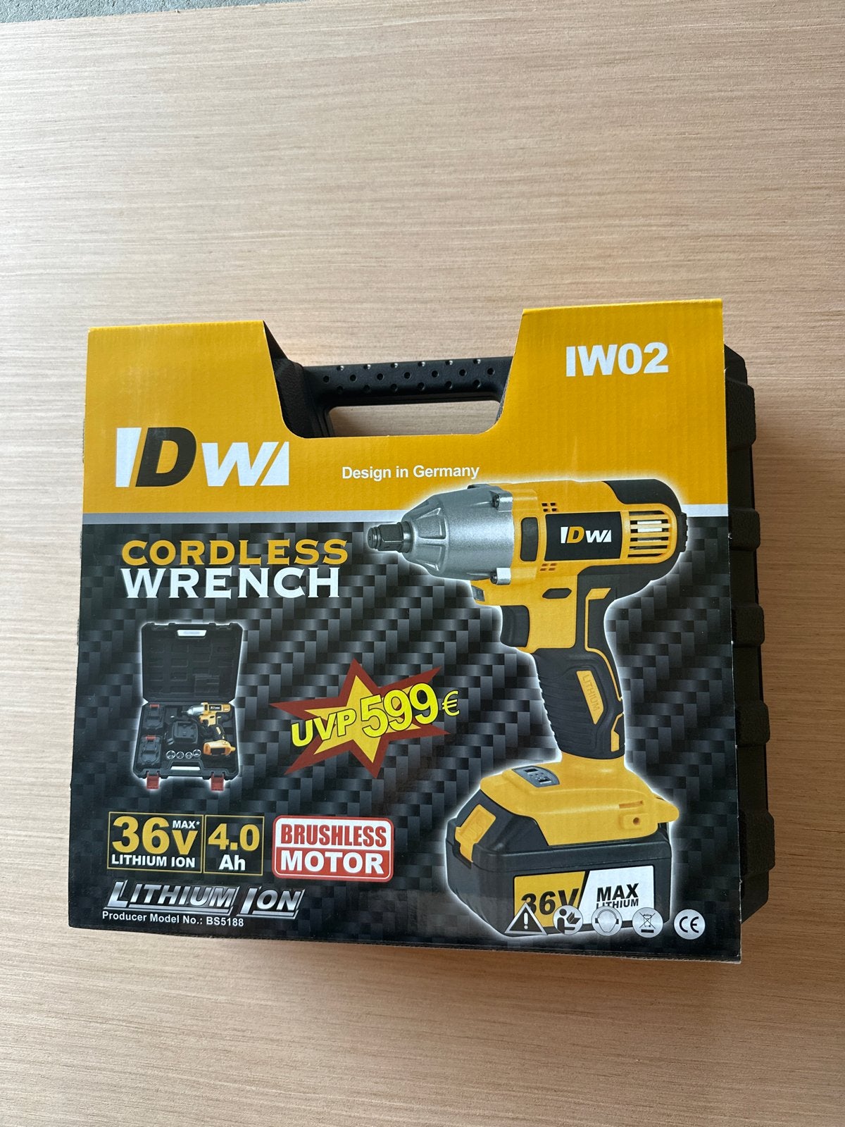 IDWA IW02 Accu Slagmoersleutel 36V 4.0Ah Borstelloos, Ophalen of Verzenden, Nieuw, Accuboormachine, Overige merken