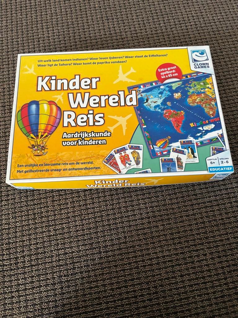 Kinder Wereld Reis - Educatief Aardrijkskunde Spel, Drie of vier spelers, Ophalen, Gebruikt
