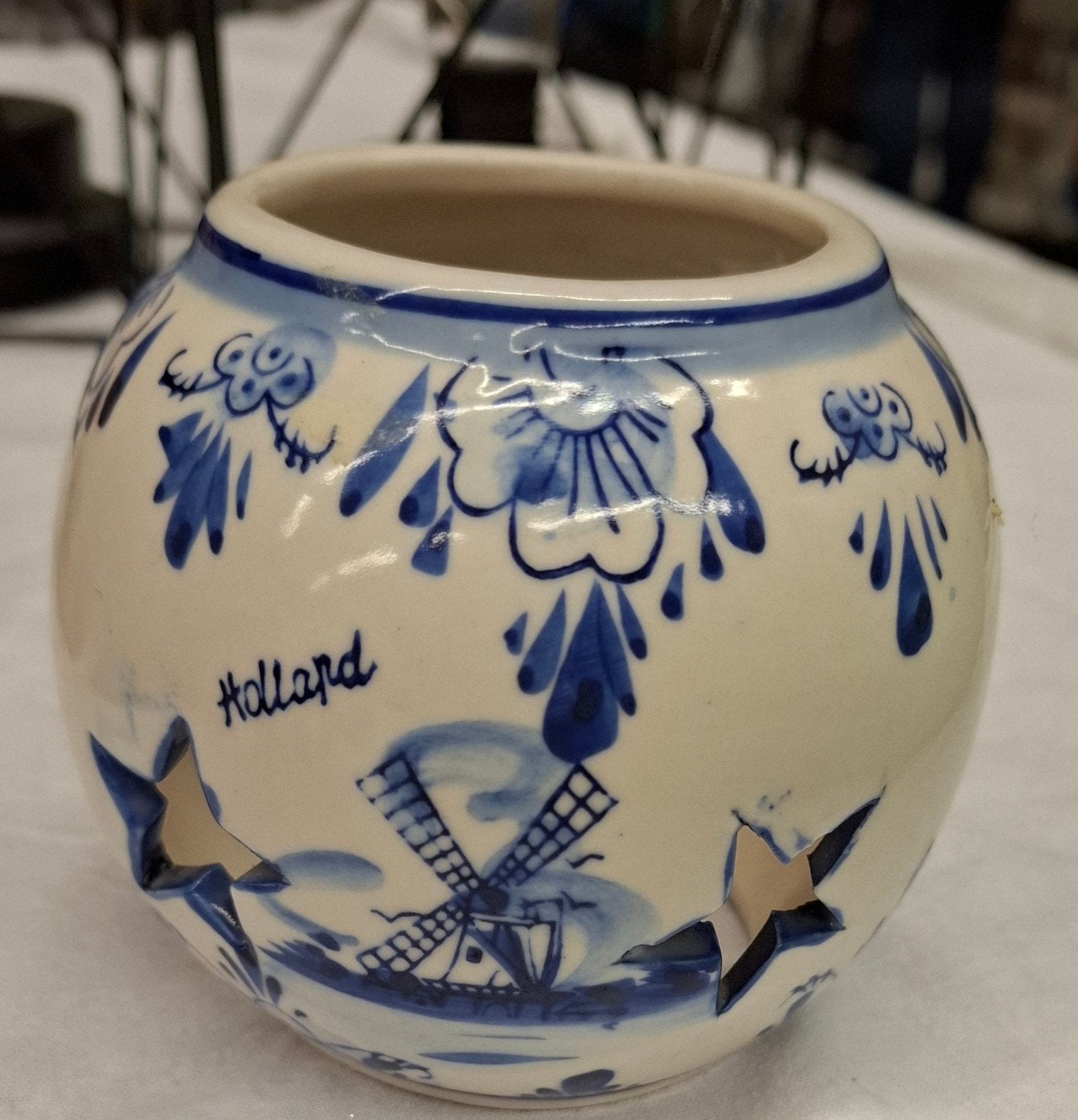 Leuk Waxinelichtje houder, Overige materialen, Blauw, Ophalen of Verzenden, Zo goed als nieuw