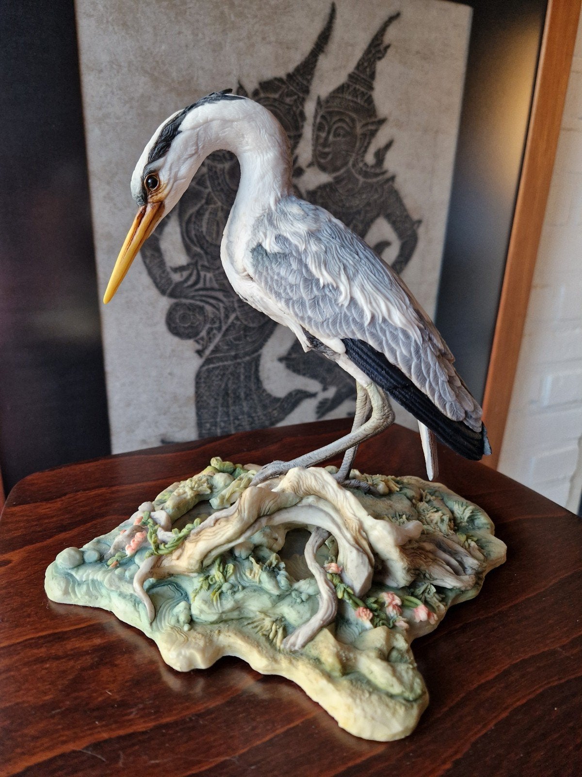 Gedetailleerd beeld van een reiger, handgemaakt in Schotland, Handgemaakt, Ophalen of Verzenden, 20 - 50 cm, Beeld