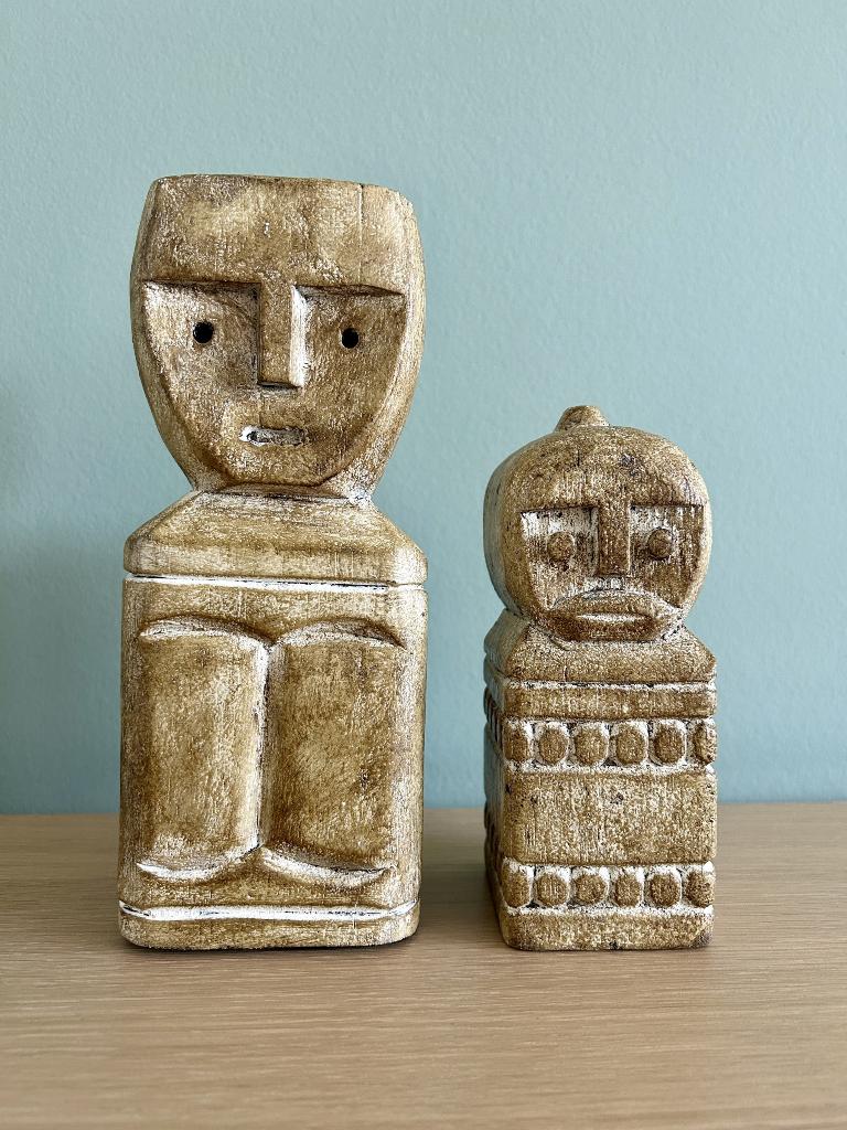 Twee houten beelden van Casa Vivante Deco Batang & Medang, Ophalen of Verzenden, Zo goed als nieuw, Overige typen