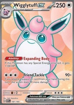 WIGGLYTUFF EX 187/165 - MEW 151, Ophalen of Verzenden, Nieuw, Losse kaart, Foil