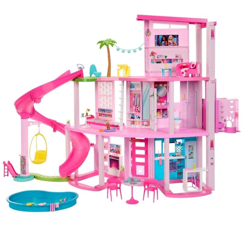 Barbie Droomhuis 2024 met Accessoires en Zwembad, Ophalen, Zo goed als nieuw, Poppenhuis