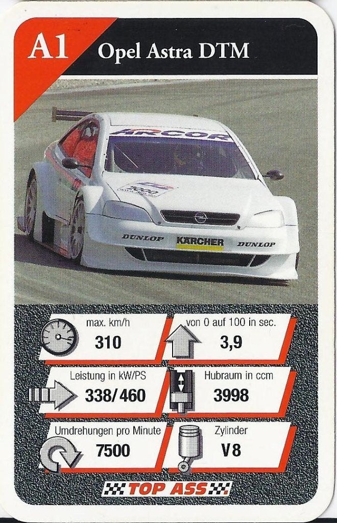 Kw2087 autokaartje autosport opel astra dtm (a1), Ophalen of Verzenden, Zo goed als nieuw, Auto's