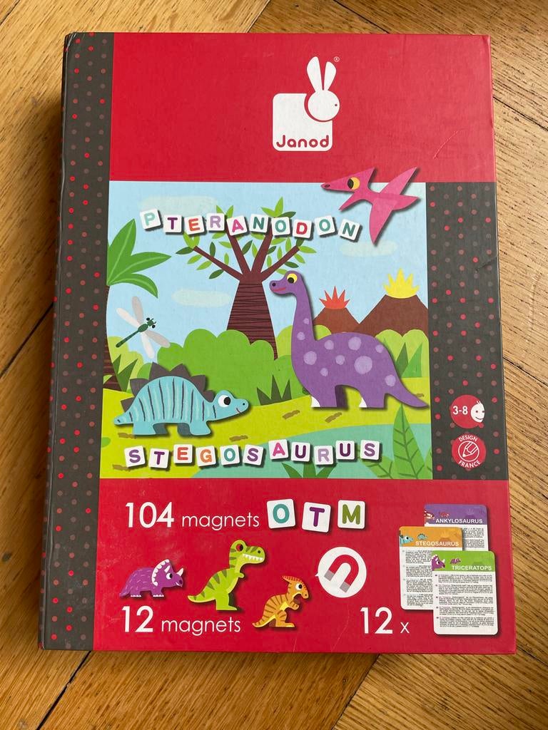 Janod Magnetibook Dinosaurus Magneten Boek 3-8 jaar, Ophalen of Verzenden, Zo goed als nieuw