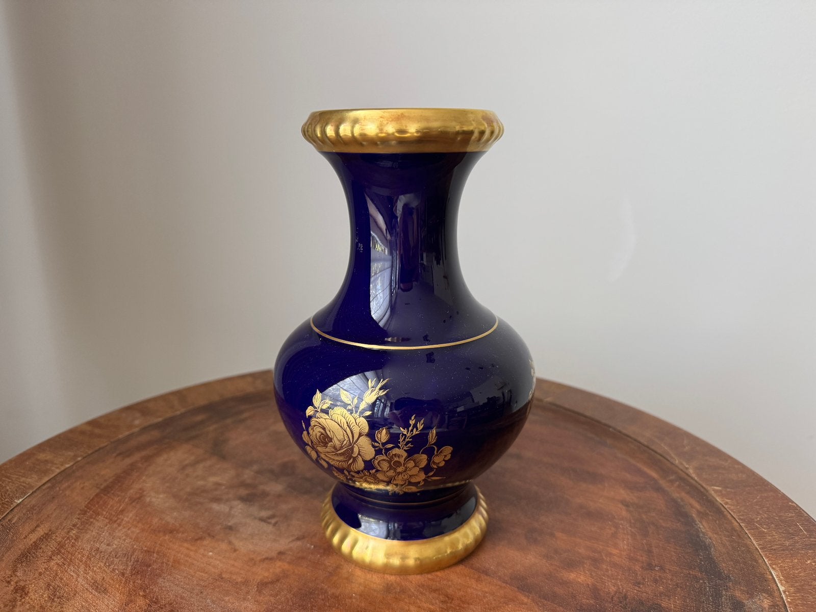 Vintage Bareuther Waldsassen Echt Cobalt Porcelain Vase, Ophalen of Verzenden