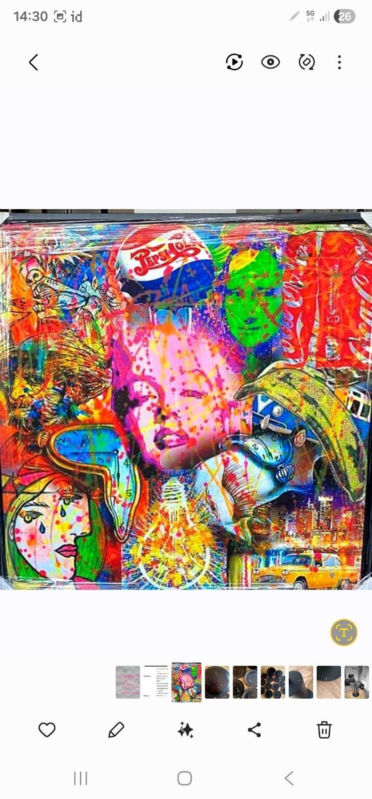 Schilderij van Joaquim Falco"Marilyn Tempus Fugit"Perf staat, Ingelijst, Ophalen of Verzenden, Portret en Figuren