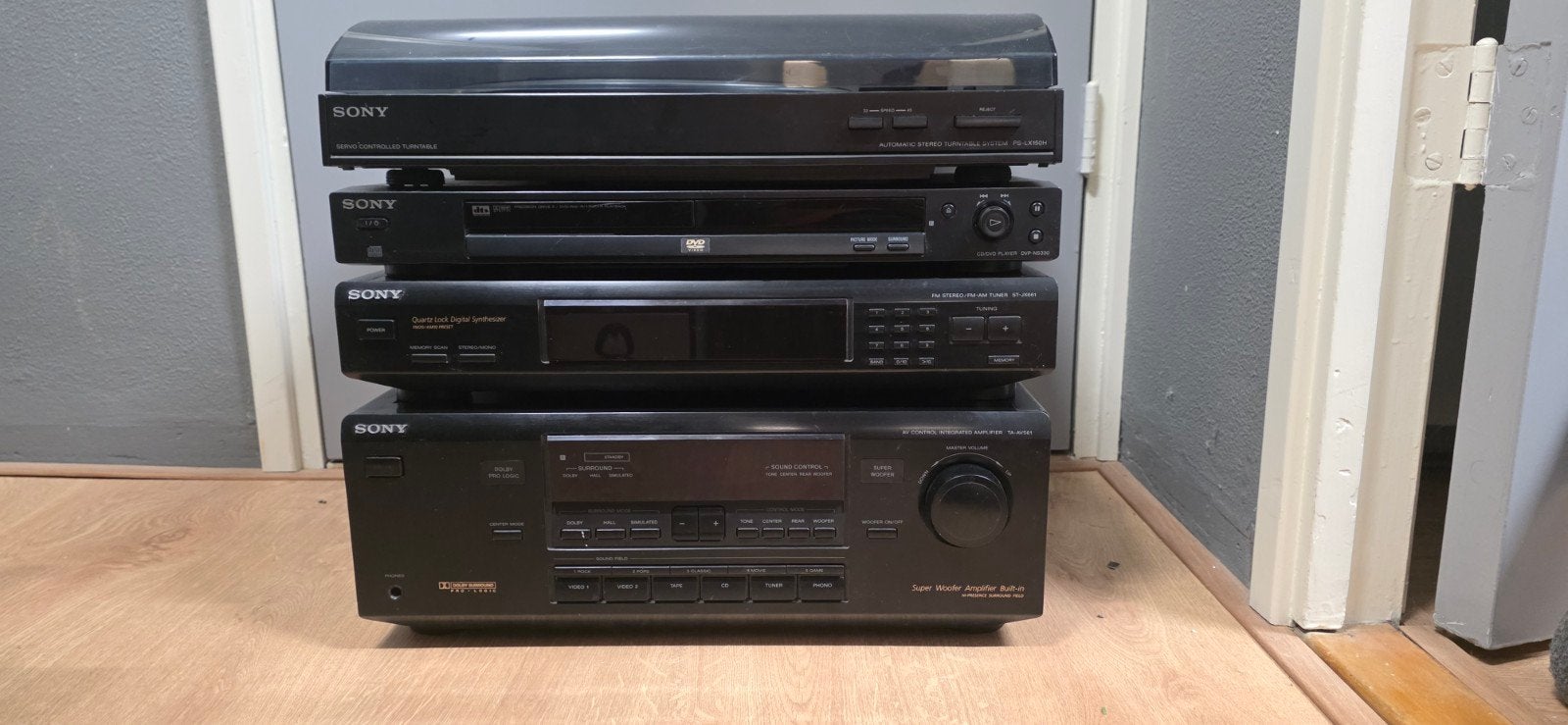 Sony stereo toren set met platenspeler en speakers, Ophalen, Gebruikt, Losse componenten, Sony