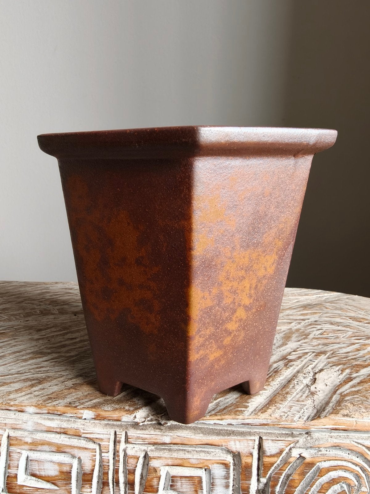 Japanse cascade bonsai pot 10.9 x 10.9 x 14.2, ., Rond, Ophalen of Verzenden, .