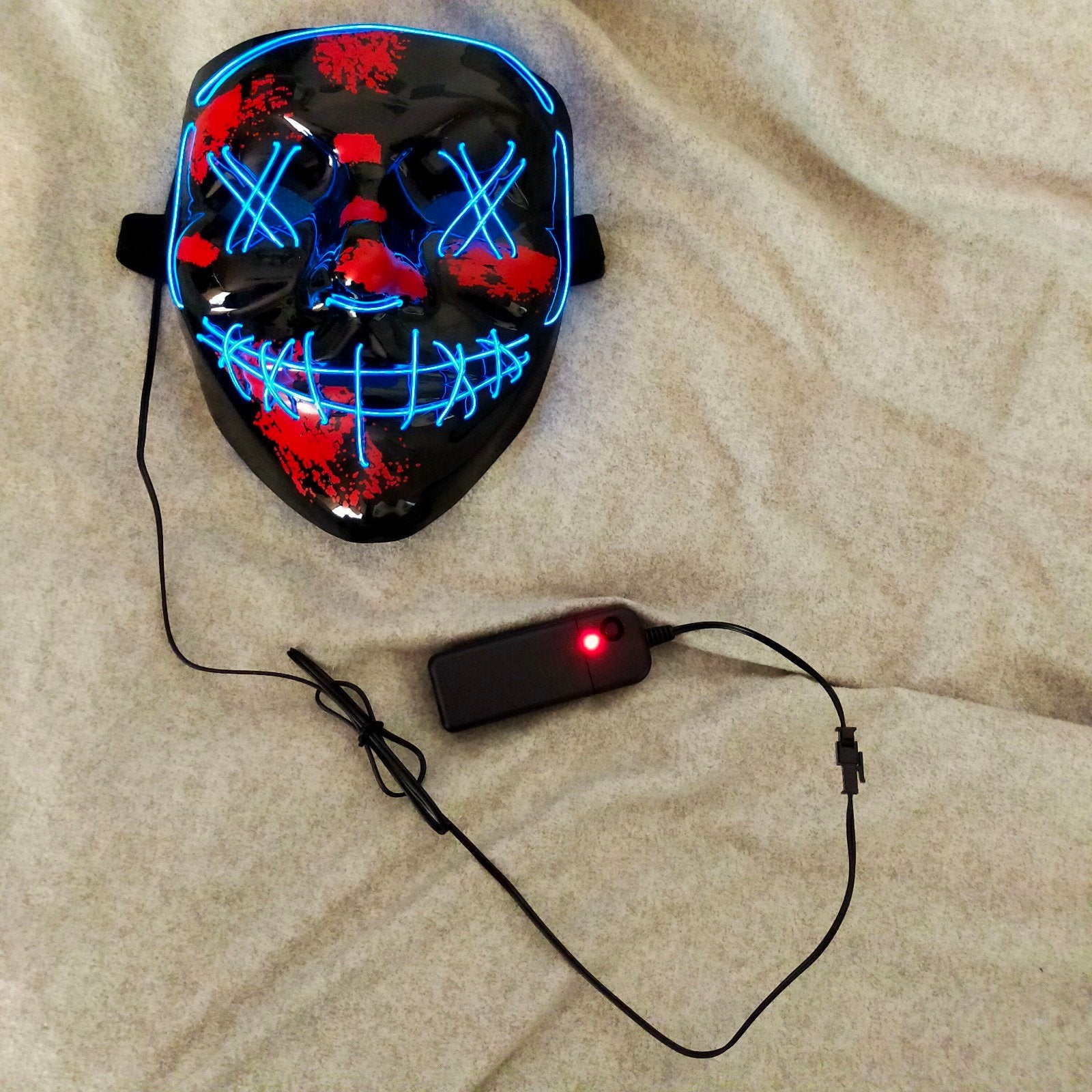 Halloween LED Masker - Griezelig Lichtgevend Masker, Ophalen, Zo goed als nieuw, Overige typen, Halloween of Griezel