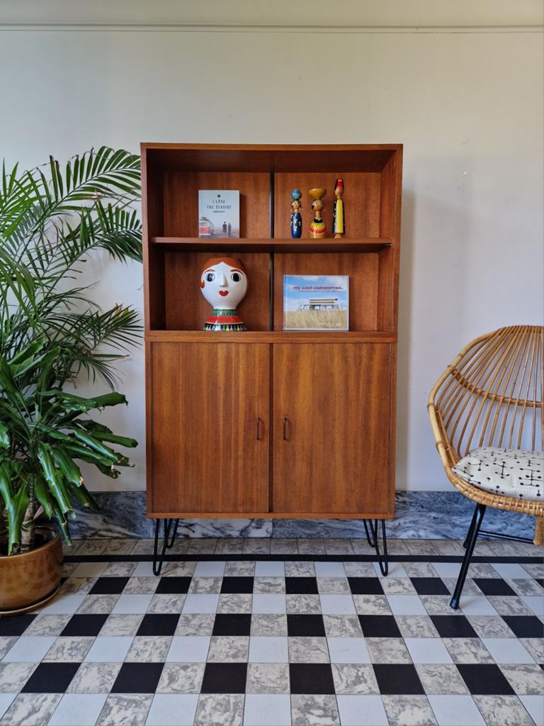 Vintage midcentury boekenkast | kast | retro, Ophalen, Gebruikt, 25 tot 50 cm, 50 tot 100 cm
