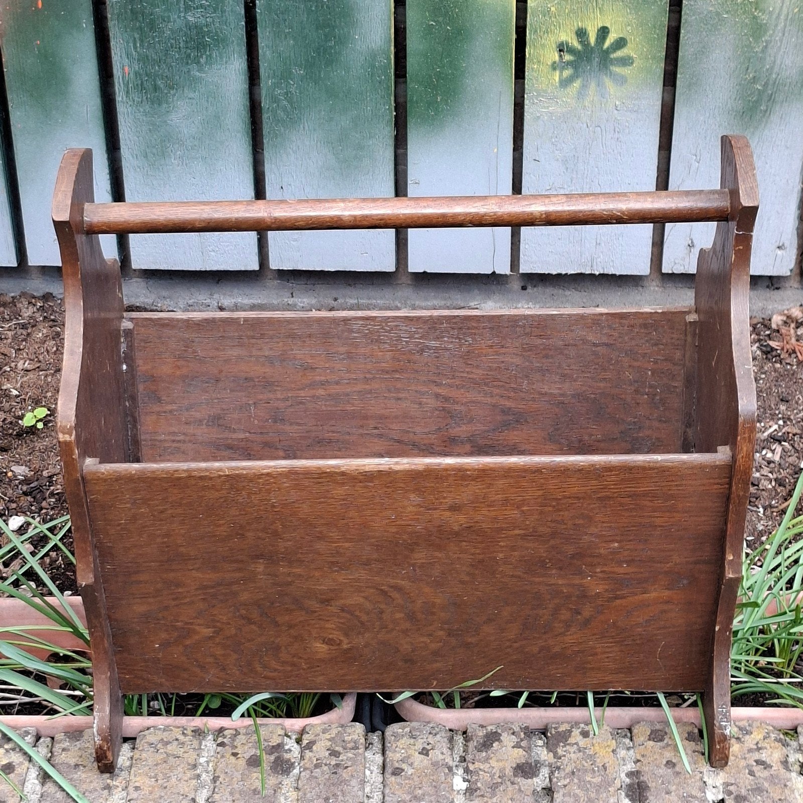 vintage  2 houten krantenbakken ( gebruikerssporen), Ophalen, Gebruikt