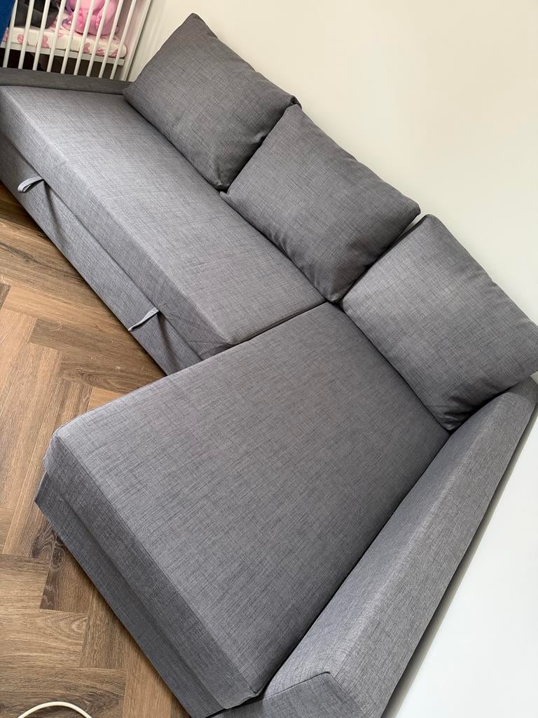 Grijze slaapbank hoekbank, Huis en Inrichting, Slaapkamer | Slaapbanken, Ophalen, 140 cm, Grijs, Nieuw