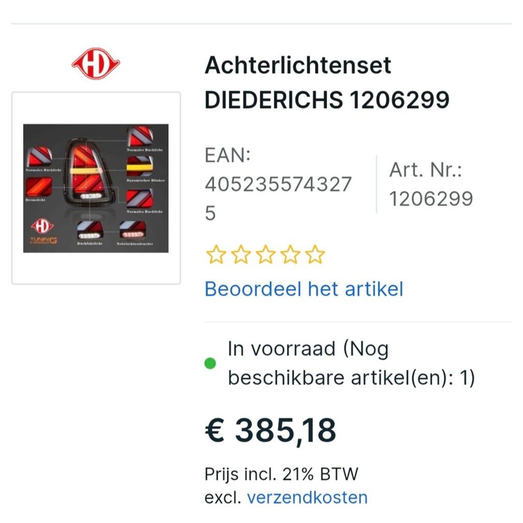Nieuwe Engelse achterlichten voor Mini (Union Jack), Auto-onderdelen, Verlichting, Ophalen, Nieuw, Mini