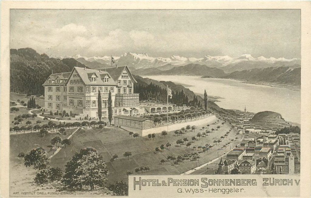 379-038-013 Zurich Hotel Pension Sonnenberg, Ophalen of Verzenden, Voor 1920, Overig Europa
