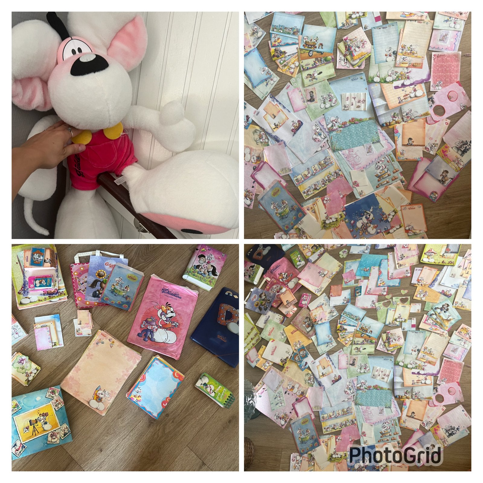 Grote vintage Diddl verzameling: knuffel, blaadjes, fotoboek, Ophalen of Verzenden, Diddl, Gebruikt, Knuffel
