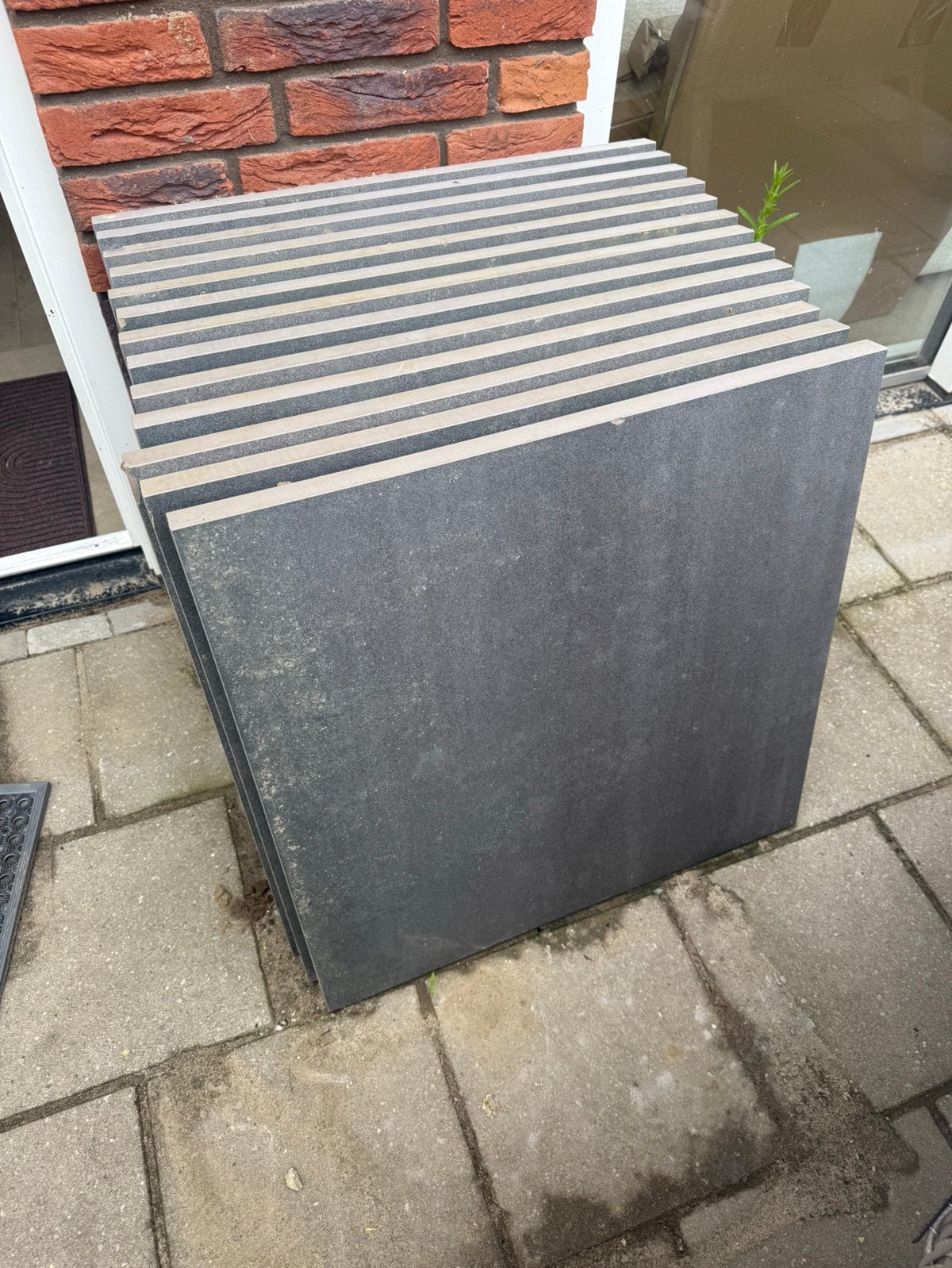 Antraciet tegels  60x60, Ophalen, Gebruikt