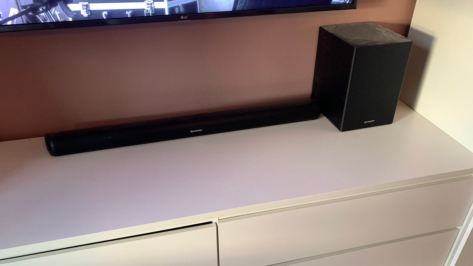 Soundbar + Draadloze Sub Woover Sharp, Ophalen of Verzenden, Bluetooth, Zo goed als nieuw