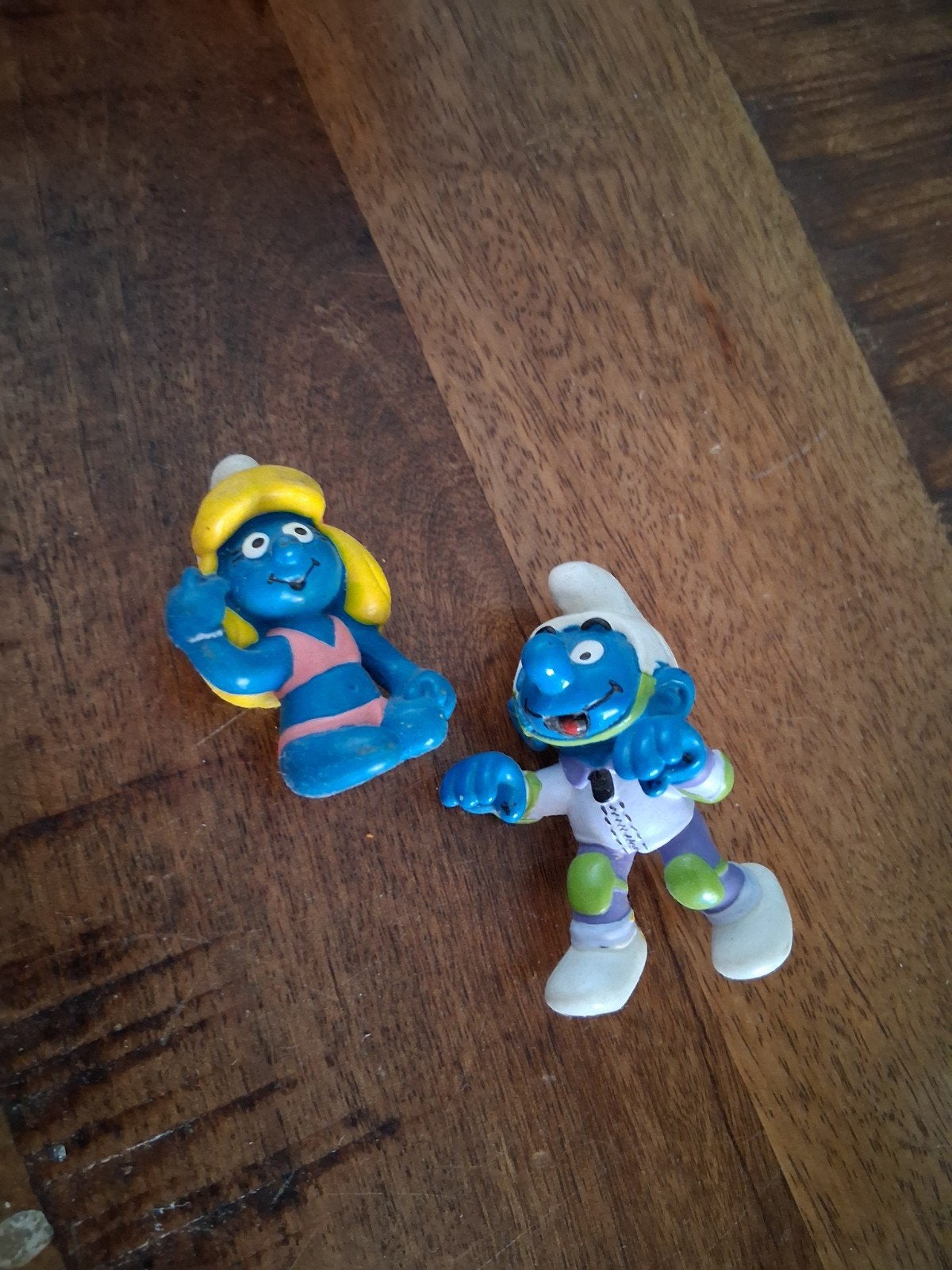 Smurfen beeldjes - Smurfin en Smurf, Verzamelen, Ophalen of Verzenden, Gebruikt, Verschillende Smurfen, Poppetje, Figuurtje of Knuffel