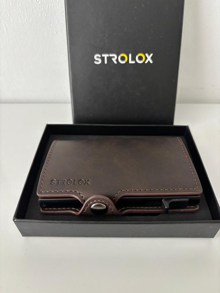 Strolox️ Pasjeshouder Portemonnee briefgeld en voor muntgeld, Ophalen of Verzenden, Nieuw, Bruin, Leer