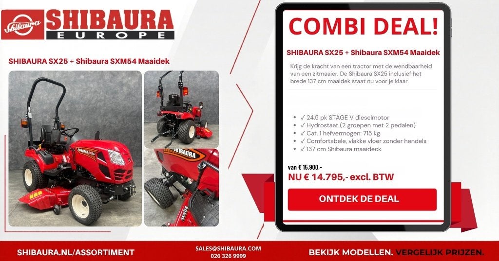 Shibaura SX25 met SXM54 maaidek, Tuin en Terras, Zo goed als nieuw, Shibaura