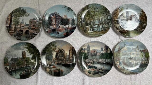 8 Royal Mosa wandborden Grachten van Holland, Antiek en Kunst, Ophalen