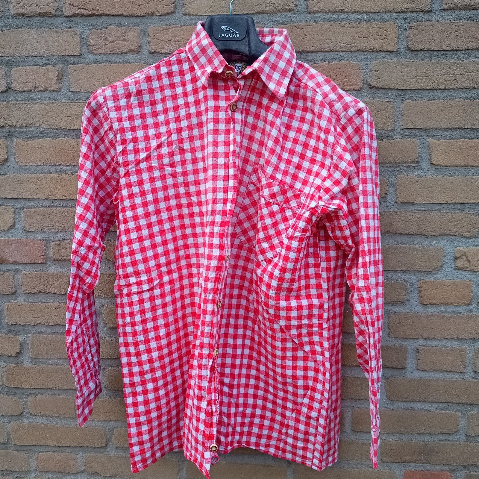 Tiroler trachten overhemd 41 42 L OS Trachten lederhose, Maat 52/54 (L), Ophalen of Verzenden, Kleding, OS Trachten