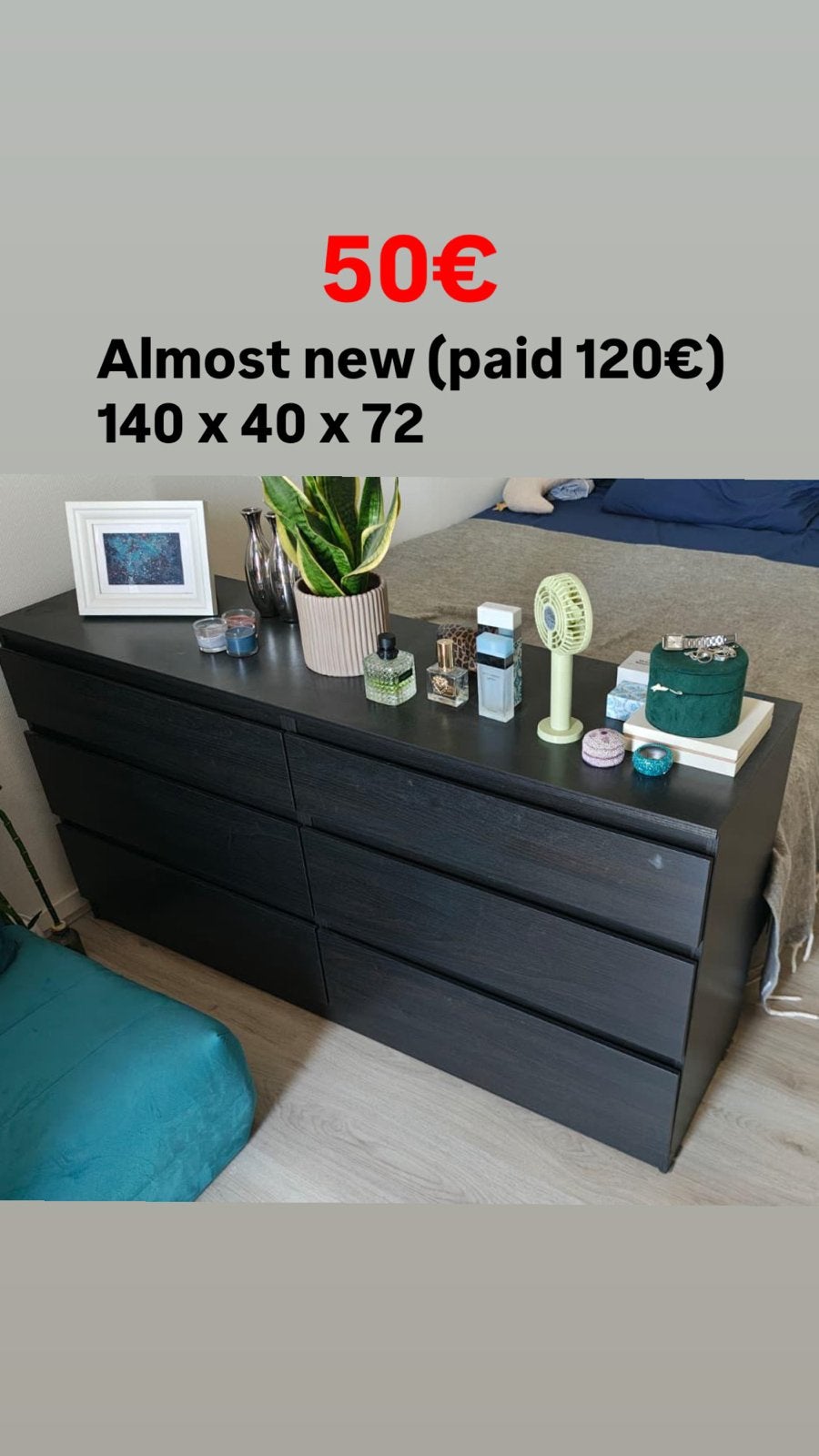 Ikea ladekast - Zo goed als nieuw, Ophalen, 100 tot 150 cm, 5 laden of meer, Zo goed als nieuw