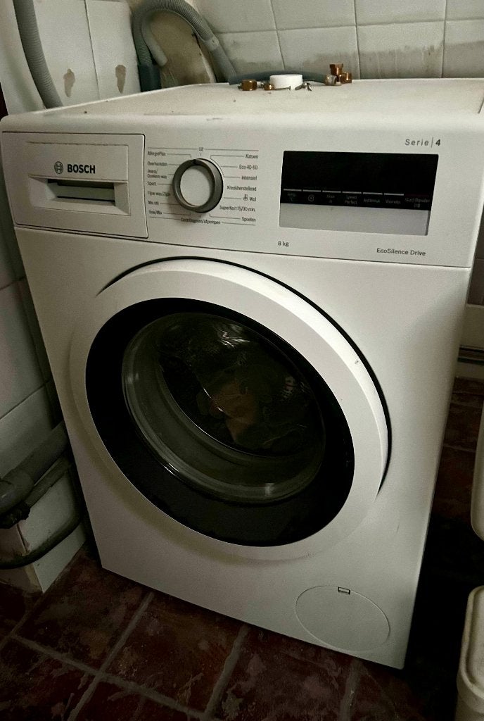 Bosch Wasmachine (Serie 4) & Bosch Exclusiv Droger, Ophalen, Gebruikt, Voorlader, Kort programma