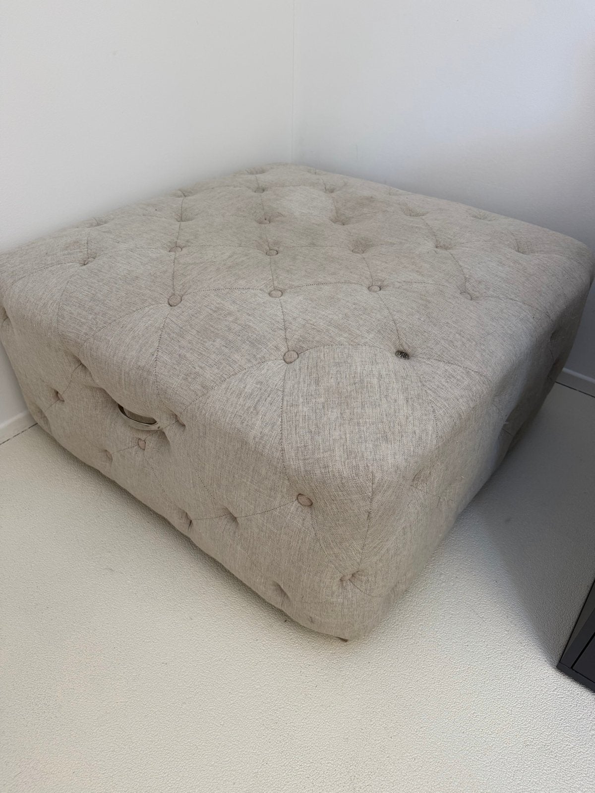 Rivièra Maison Poef 90x90x45 - Stijlvol en Comfortabel, Ophalen, Gebruikt, Vierkant, Minder dan 50 cm