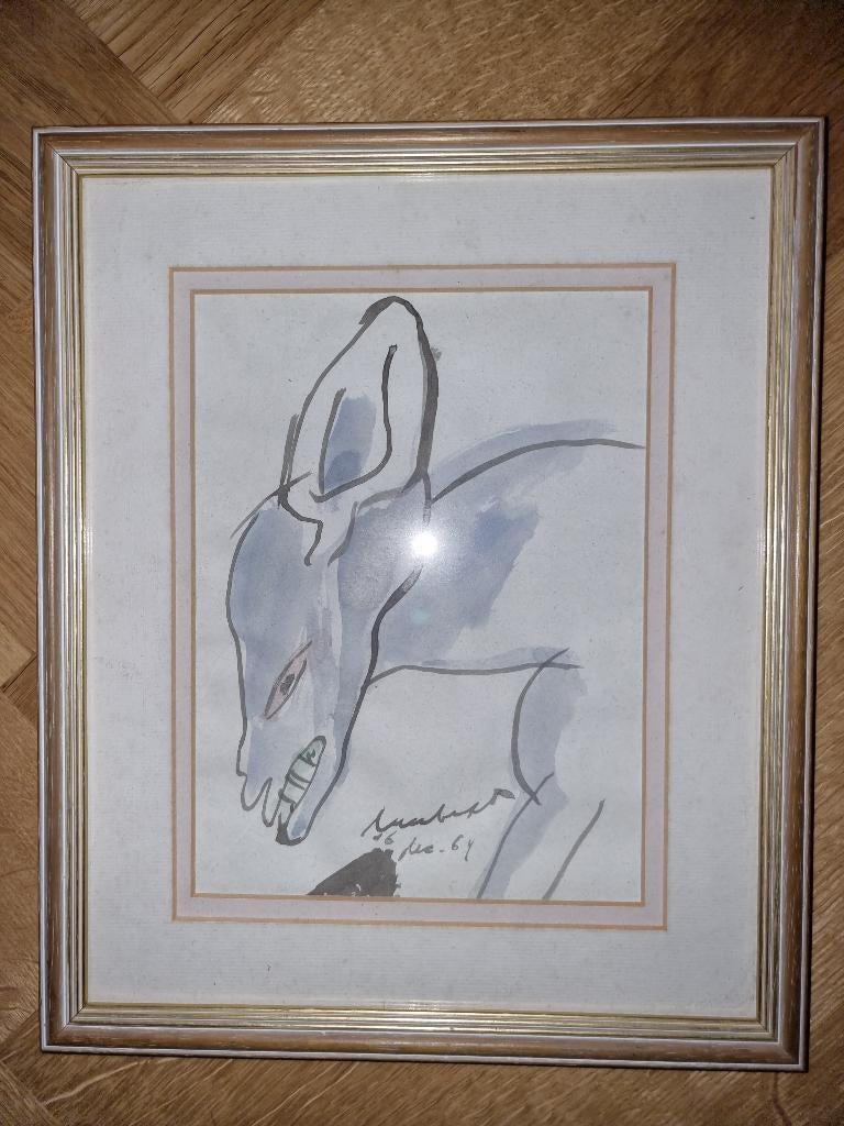 Lucebert  Pentekening  Gesigneerd en Gedateerd, Antiek en Kunst, Kunst | Schilderijen | Klassiek, Ophalen
