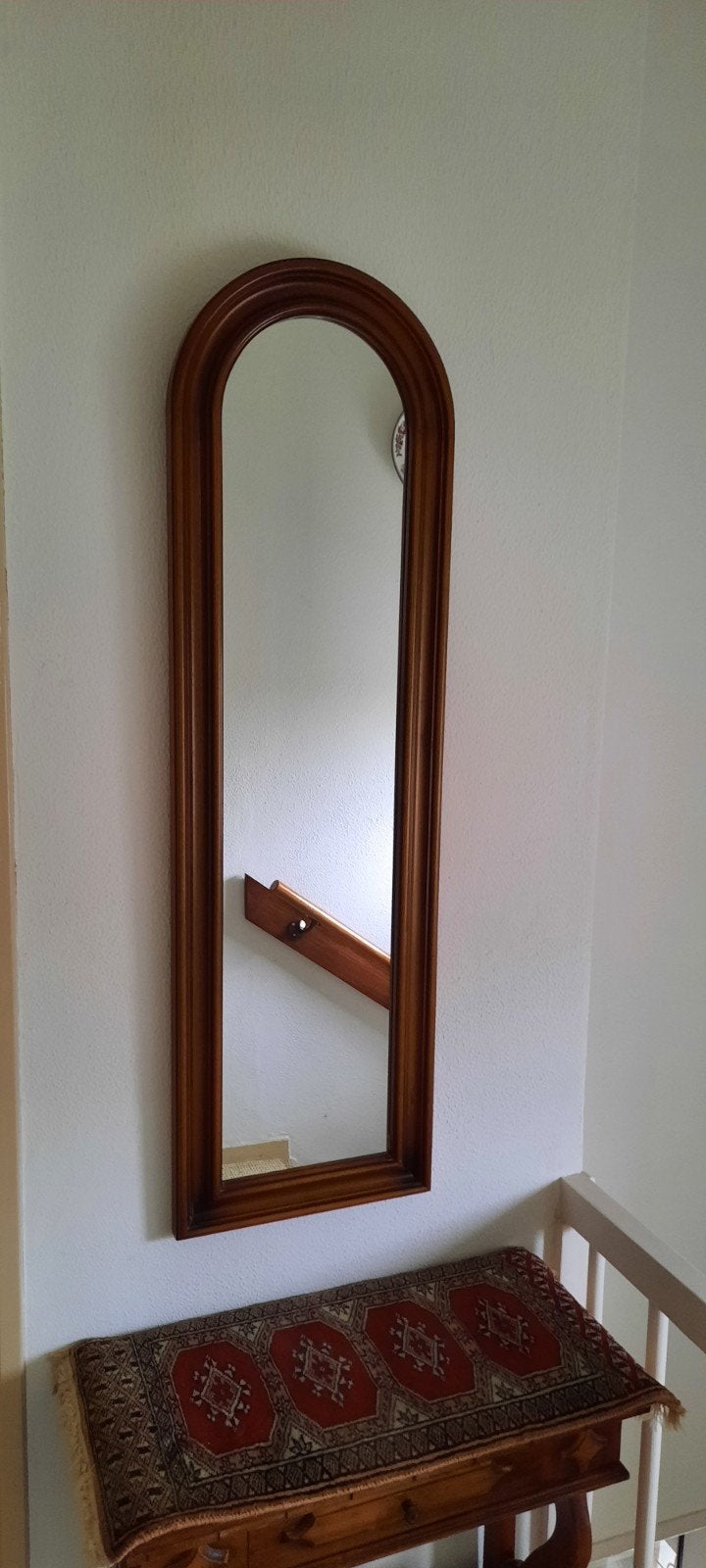 Vintage houten spiegel met boogvorm, Huis en Inrichting, Ophalen, Minder dan 50 cm, Gebruikt, 100 tot 150 cm