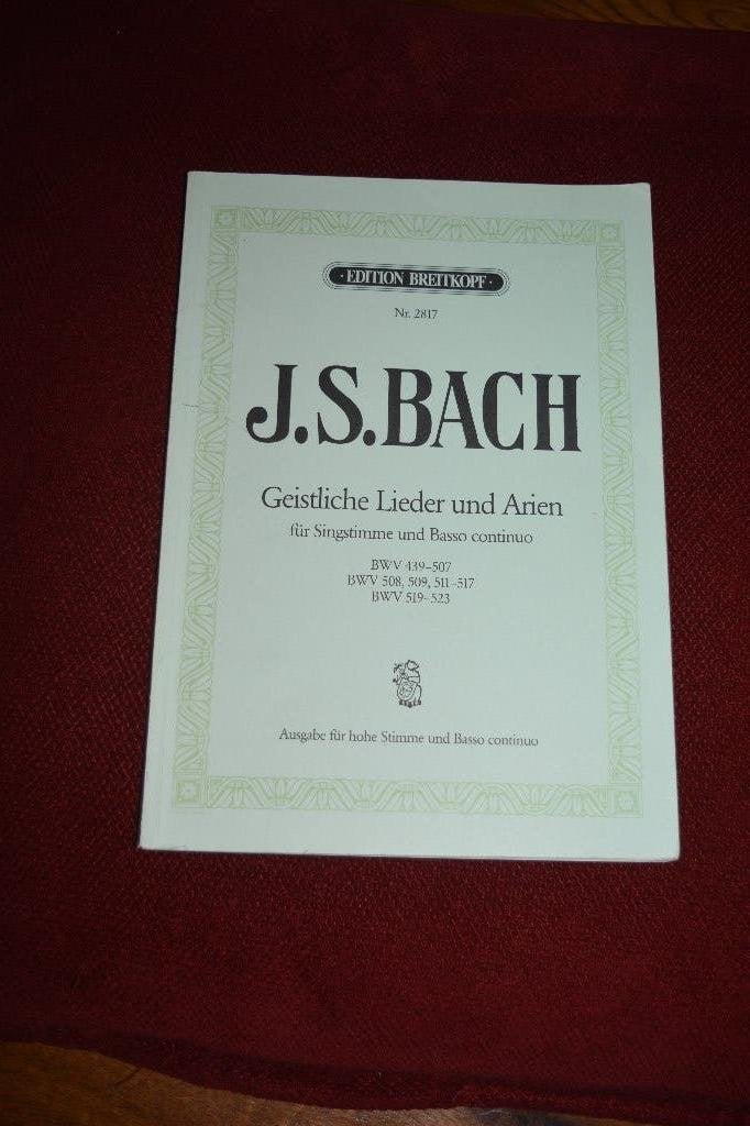 Geistliche Lieder und Arien, J.S. Bach, Breitkopf, Instrument, Joh.S. Bach, Ophalen of Verzenden, Zo goed als nieuw