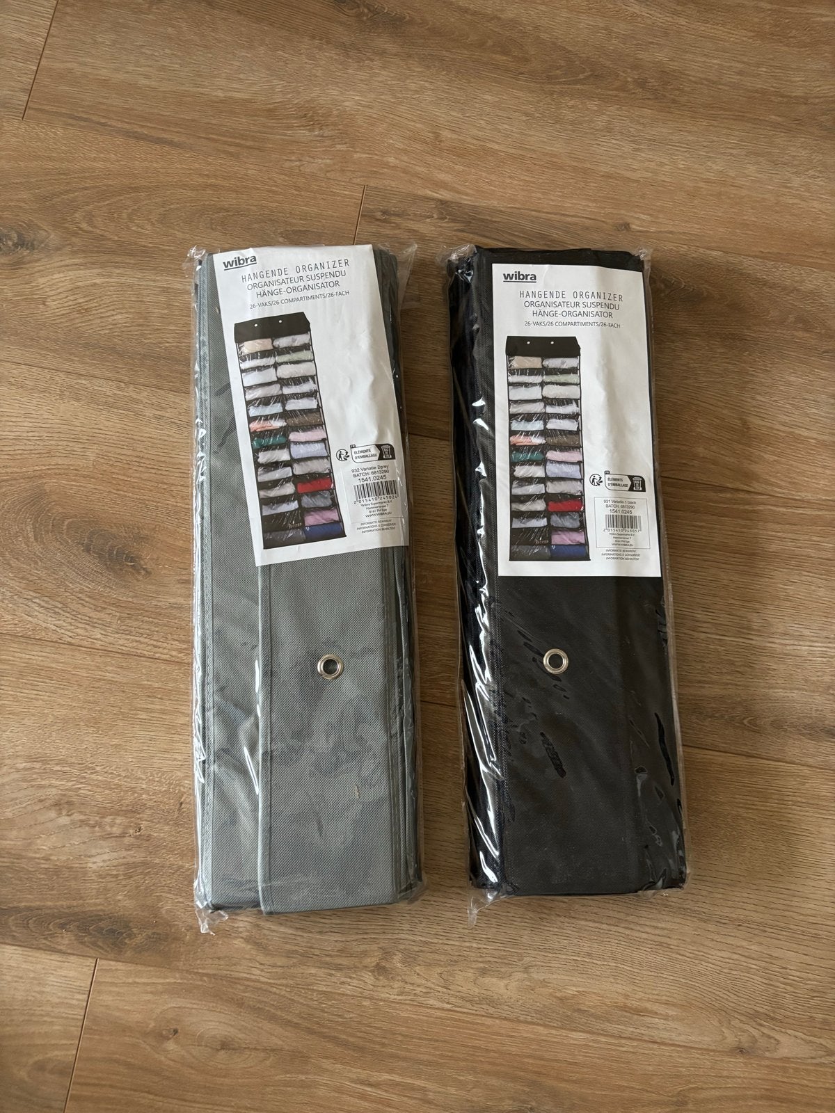 Wibra Hangende Organizer - Grijs en Zwart (2 stuks), Met plank(en), Nieuw, Ophalen of Verzenden, Minder dan 25 cm