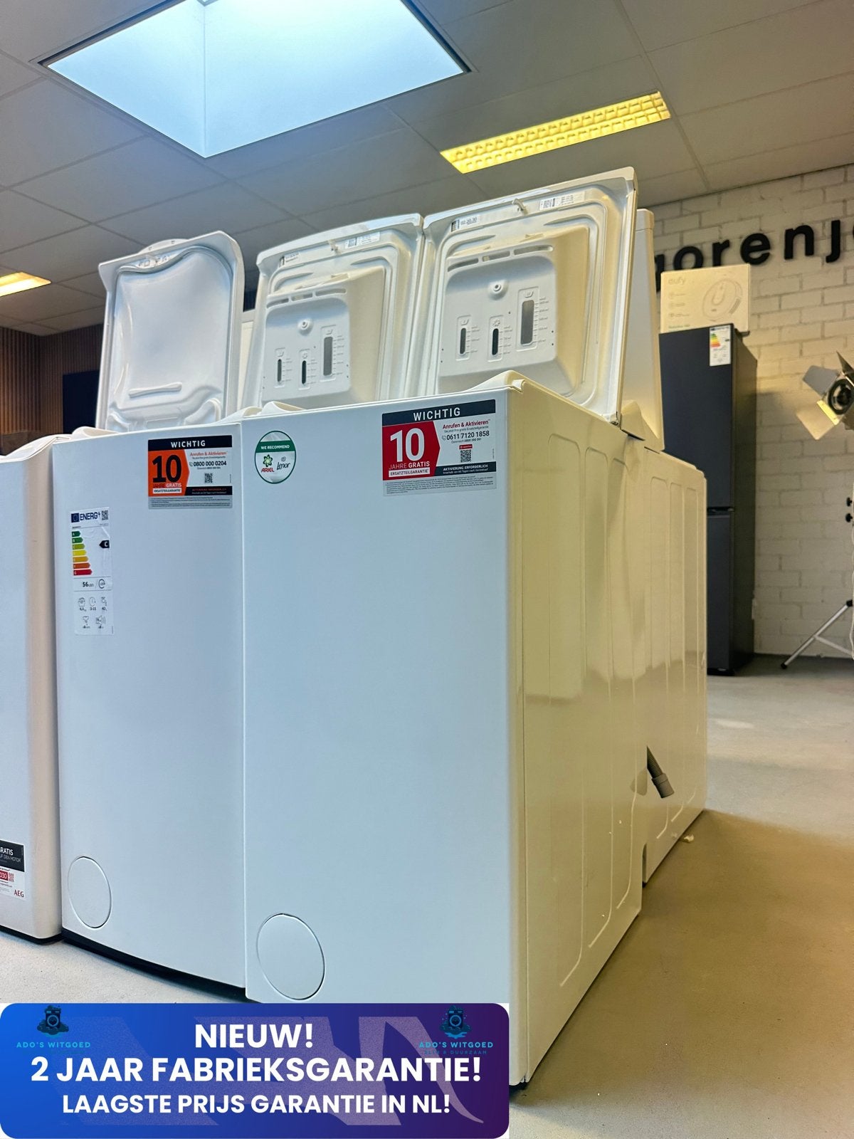 BAUKNECHT 6KG 40CM BOVENLADER WASMACHINE Inverter, Info@adoswitgoed.nl, Nieuw, 85 tot 90 cm, 1200 tot 1600 toeren