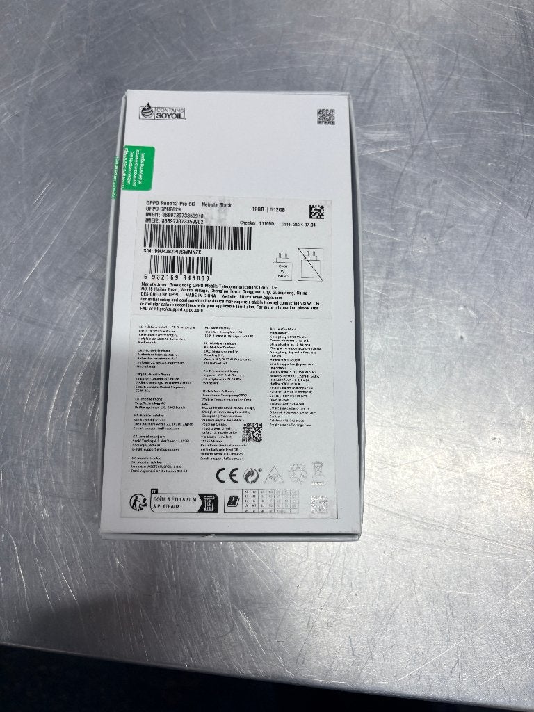 OPPO Reno12 Pro 512GB Nebula Black | ZGAN, ., Ophalen of Verzenden, Zo goed als nieuw, .