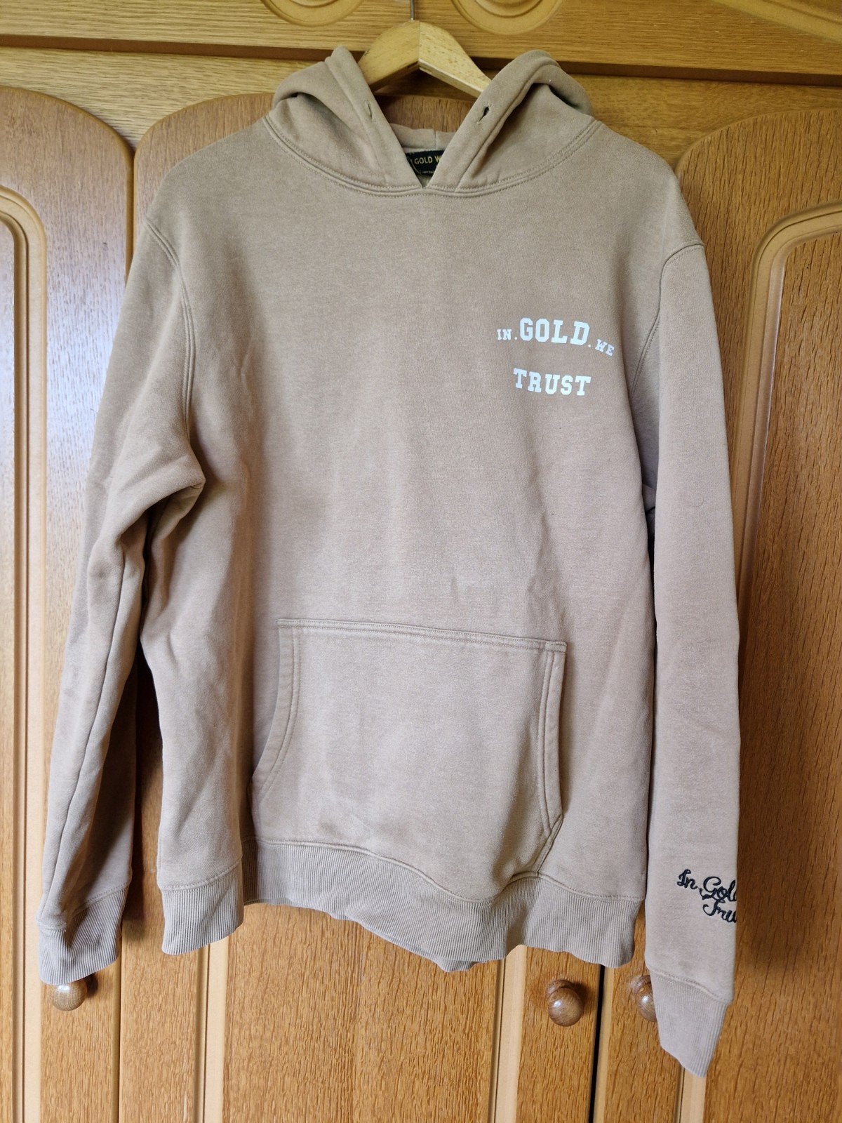 In Gold We Trust Hoodie - Beige - Maat XL, Beige, Maat 56/58 (XL), Ophalen of Verzenden, In Gold We Trust