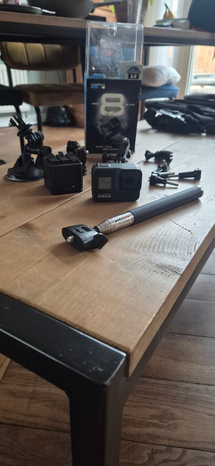 go pro 8 black + 3 accu's, Ophalen of Verzenden, GoPro