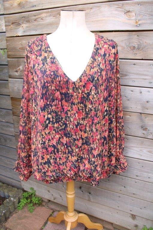 Tuniek zwart/ oranje/ rood Paprika mt T6 (54) Vaste prijs, Kleding | Dames, Blouse of Tuniek, Ophalen of Verzenden, Zo goed als nieuw